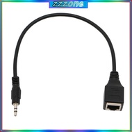 zzz 12inches 2 in 1 3 5mm Jack Male Aux  Cable to RJ45 Socket Ethernet Adapter Wire Stereo Accessori