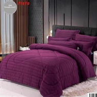 lauch promo Proyu Cadar Hotel 1200 Thread Count  Bedsheet 7 in 1 with Comforter Tebal Size Queen dan King