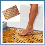 F6(XCTS) Teak Wood Bath Mat Feet Shower Floor Natural Bamboo Non Slip Large