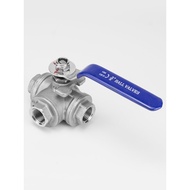 Stainless Steel Tee Valve Ball Valve L-Type T-Type Internal Thread Q14/15 Water Valve Pipe Valve