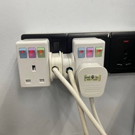 +SWITCH PLUG SOCKET 3 PIN 13A 3Way Adaptor CW Switch & Neon UNIVERSAL EXPAND PLUG LED SWITCHES 3Way 