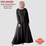 Gamis Abaya Wanita Muslim Full Kancing Belt Tali Fasion Wanita Trendy