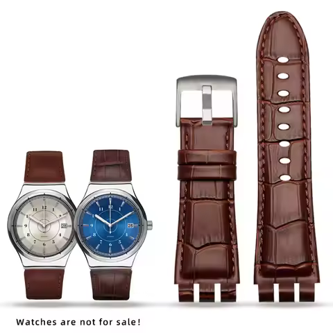 23mm cowhide Watchband Straps for swatch watchband New High Quality Mens Soft Waterproof Black brown