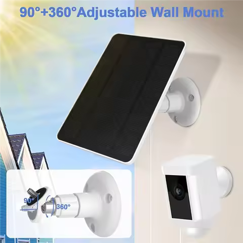 A01F-2X Solar Panel For Outdoor Security Camera,5W Waterproof Solar Panels Charger For Ring Spotligh