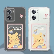 Honey Pooh Pattern Put Id Card Phone Case Casing For Oppo F19 A16 A16 A15 A5 A3S A5s A12 A11K A36 A7