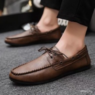 Men Leather Shoes  Black Shoes Designer Flats Men Leather Loafers HSUT CQ8V