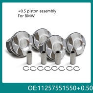 4pcs +0.5mm Oversize piston kit Suitable for BMW 520i E60, Z4 E85 2.0i N43/N46 engine 11257551550/11