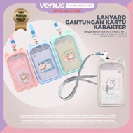 GANTUNGAN Name Tag Lanyard Ear Motif Card Hanger/Id Card Holder MRT Busway E-Money Character Shape Pastel Color S1192