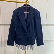 KT142 | THRIFTED Z4R4 BASIC NAVY BLUE WITH KOREAN STYLE STRIPES PREMIUM BLAZER
