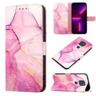 Ready to ship For Motorola Moto G9 / G9 Play / E7 Plus PT003 Marble Pattern Flip Leather Phone Case