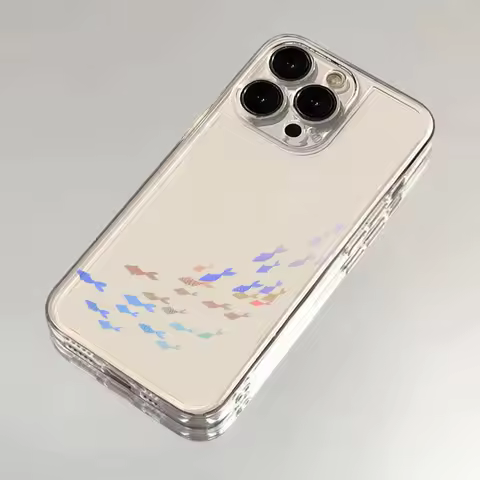 Ins Small Fish Group Creative Cartoon Cute Clear Phone Case For iPhone 17 16 E 15 14 13 12 11 Pro XR
