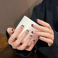 Thai Shop [DD244]Fake Nails Fashion Flash Drill New Fake