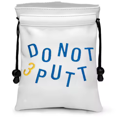 Funny Golf Valuables Pouch, PU Leather Golf Tee Pouch with Drawstring Closure Golf Ball Handbag Port