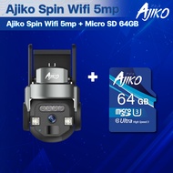 Ajiko Spin กล้องวงจรปิดภายนอก WiFi ไร้สาย ดูผ่านมือถือ หมุนได้ มีอินฟราเรดชัดในที่มืด