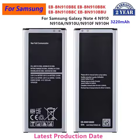 Brand New EB-BN910BBE EB-BN910BBK EB-BN910BBC EB-BN910BBU 3220mAh battery For Samsung Galaxy Note 4