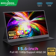 GOOJODOQ Portable Monitor for Laptop 15.6 1920*1080P 4K FHD IPS Display Portable Monitor for iPad/PC