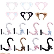 redsun2 Fun Styles Cats Costume Accessories Cats Ear Hairhoop Cats Tail For Theme Parties