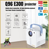 Intelligent Android Projector Q96 E300 WiFi Android 9.0 LED Bluetooth Movie 4K Home Mobile Notebook 