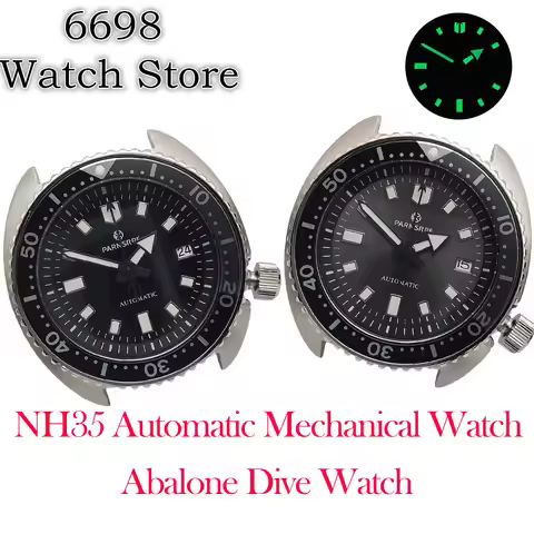 45mm Diver Small Abalone Stainless Steel Automatic Men's Watch NH35/NH36 Watches Sapphire Glass Week