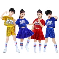 Kids Sequin Hip-Hop Dance Costume Set | Boys Girls Jazz Performance Outfit for Show & Competition