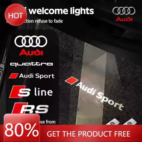2025 2 LED Car Door Welcome Logo Light Projector Lamp For Audi Sline Quattro Q7 Q5 Q3 A3 8P 8V A4 B6