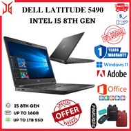 DELL LATITUDE 5490 INTEL CORE i5 8TH RAM 16GB 1TB SSD 14" FHD WIN11 PRO ORIGINAL (1 YEAR WARRANTY)