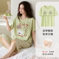 Women's Sleepwear Set - 3/4 Length, Padded, 100% Cotton | M-3XL | Summer Nights