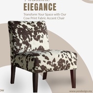 Cow Print Fabric Upholstery Accent Chair Lounge Chair