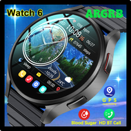 ARGRB 2024 Nieuwe Horloge 6 Amoled สมาร์ทวอท์ช Heren Bloedglucose Hd โทรผ่านบลูทูธ Gps เครื่องติดตามการออกกำลังกาย Ip68 Waterdichte Smartwatch DFBDC