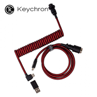 Keychron 高級飛行員螺旋航插線 鍵盤傳輸線 電鍍紅 (彎頭)