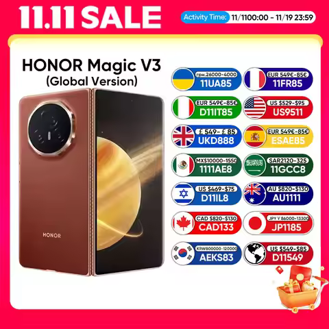 New Honor Magic V3 5G Foldable phone LTPO OLED 120Hz Display 7.92" 50MP Triple Cameras Snapdragon 8 