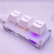 Mini 3-Key Cut Copy Paste Ctrl X C V Shortcut RGB Macro OSU Keypad Programmable Mechanical Keyboard 