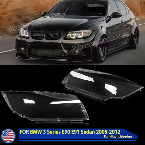 SAIQINGSP headlight Lens Cover Fit For BMW 3 Series E90 Saloon E91 Touring 2005-2008 Car Accessories