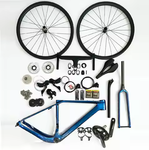AIRWOLF 700x50c Carbon Gravel Bike with SHIMANO R7020 2x11 Speeds Cyclocross Bike Light Weight Carbo
