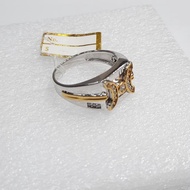 cincin cowok perhisan emas putih asli model fhasion 750-18k