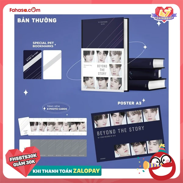 10-Year Record Of BTS - Beyond The Story - Bìa Cứng - Tặng Kèm 1 PET Bookmark + 8 Photo Cards + 1 Po