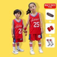 FUYUYUAN | Iverson 76ers Kids Basketball Uniform Set Short Sleeve