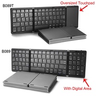 Portable Mini Three Folding Bluetooth Keyboard 64 Keys Wireless Foldable Touchpad Keypad for IOS Android iPad Tablet Phone