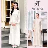 Innovative ao dai, high-quality 4-panel embroidered silk ao dai, size S - 3XL