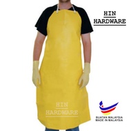 HIN PVC Lightweight Yellow Kitchen Apron / Apron Garden Butcher Cleaning / Apron Waterproof oil proo
