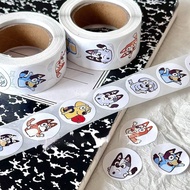☆500 Sheets/Set☆Bluey Stickers Roll Stickers Sealing Stickers Handbook Stickers Luggage Stickers Cut
