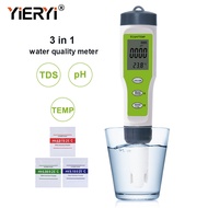 Yieryi 3 In 1ตัวทดสอบคุณภาพPH EC TEMPเครื่องวัดความเป็นกรดสำหรับสระว่ายน้ำน้ำดื่มแบบพกพาปากกา