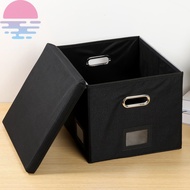 File Organizer Box with Lid Foldable Hanging File Filing Box Fabric File Folder Organizer Box for Ho