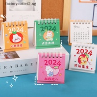 factoryoutlet2.sg 2024 Cute Little Fresh Desk Calendar Mini Desktop Planner Notepad Coil Calendar Book Office School Supplies Hot