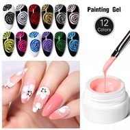 BORN PRETTY Painting Gel.UV Gel 12 Colors Paint UV Nail Gel 5ml Soak Off Nail Art UV LED Gel Nail Po