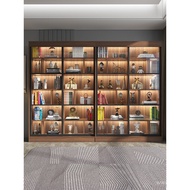 Integrated Modern Bookshelf Combination Cabinet Wall-Mounted Simple Wholesale Glass Door Sliding Doo