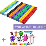 627Numberblocks with Stickers Linking Math Cubes Number Blocks Counting Toys Snap Cube Math Counters