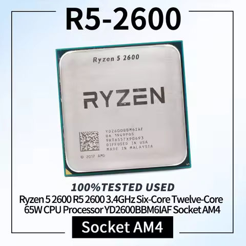 Ryzen 5 2600 R5 2600 3.4GHz Six-Core Twelve-Core 65W CPU Processor YD2600BBM6IAF Socket AM4