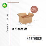 kardus / karton / box / packing / single wall / polos - 28x14x16