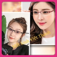 L044 [With Nearsightedness] 7-color metal frame glasses, WOMEN'S HALF-FRIENDED frame, can fit nearsi